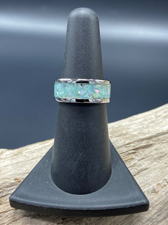 Acqua, Coloured gem, diamonds and inlay ring