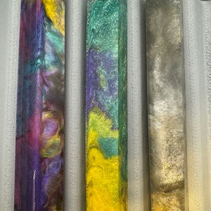 Transparent Pen Turning Blank Lot of Three, LESS THAN PERFECT, Alumilite Resin, Diamond Paint Pen Blank