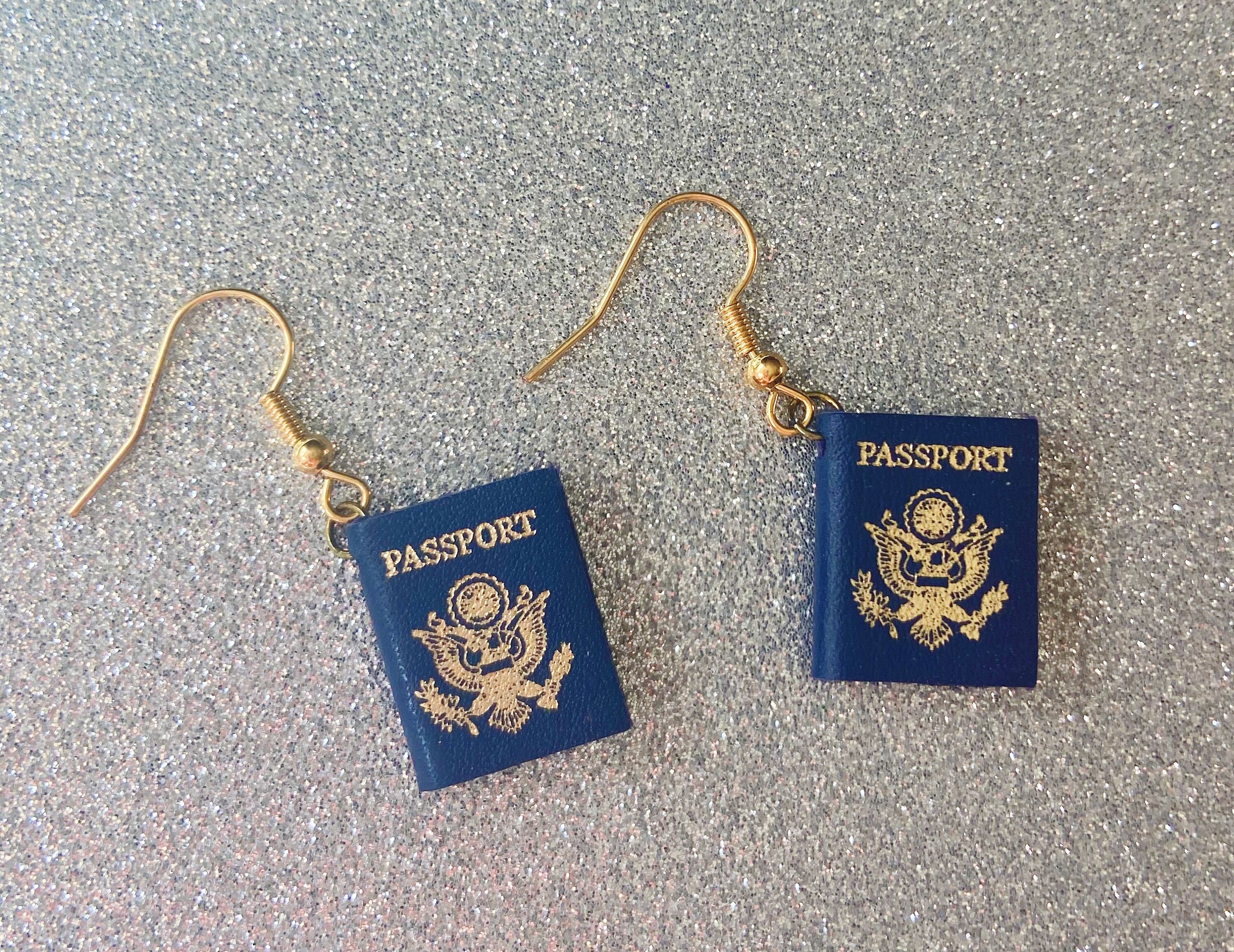 Handmade cute passport earrings Etsy