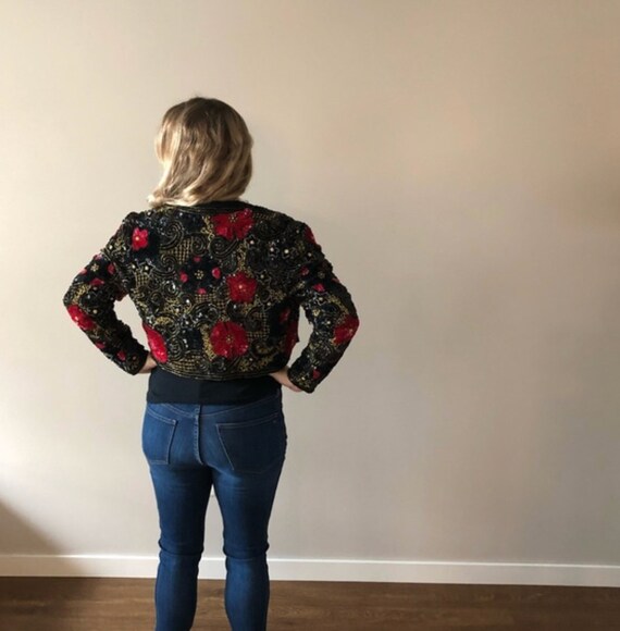 Vintage Lawrence Kazar Vtg Sequin Beaded Statement