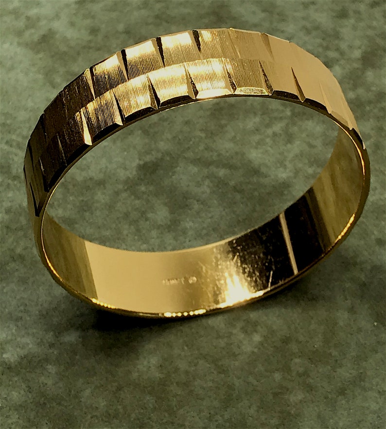 Gold Tone Bangle Bracelet Vintage 1980s Etsy