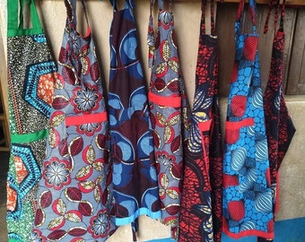 Handmade African Kitengye fabric adult's aprons for aspiring cooks and bakers