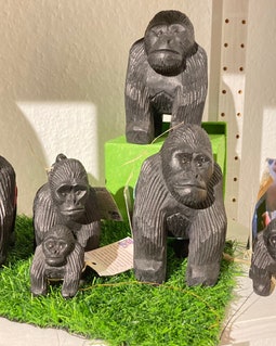 Handmade Wood-carved Gorillas - Supporting Conservation - Bwindi