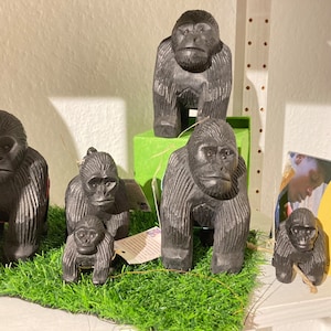 Handmade Wood-Carved Gorillas - Supporting Conservation - Bwindi Impenetrable National Park, Uganda