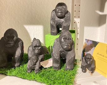 Handmade Wood-Carved Gorillas - Supporting Conservation - Bwindi Impenetrable National Park, Uganda