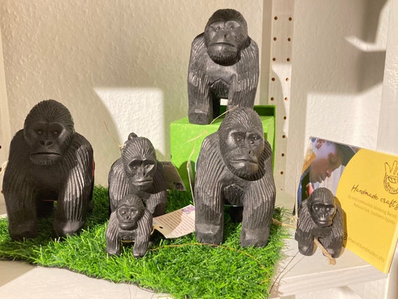 Handmade Wood-carved Gorillas - Supporting Conservation - Bwindi