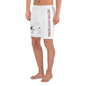 Wrong Hand Images White Grim Men's Athletic Long Shorts image 3