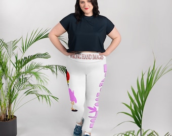 Wrong Hand Images- Flamingo Joe All-Over Print Plus Size Leggings