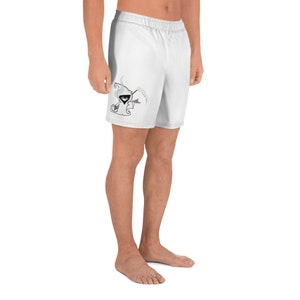 Wrong Hand Images White Grim Men's Athletic Long Shorts image 2