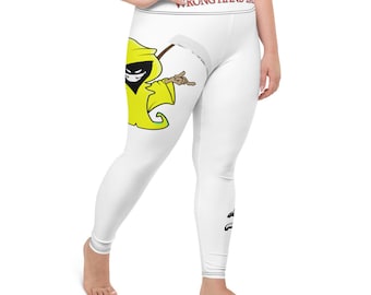 Wrong Hand Images- Yellow Grim All-Over Print Plus Size Leggings