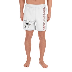 Wrong Hand Images White Grim Men's Athletic Long Shorts image 1