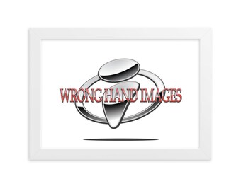 Wrong Hand Images2 White Background Framed matte paper poster