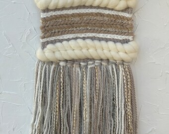 Neutral tone Loom Weaving Wall hanging Neutral Home Decor