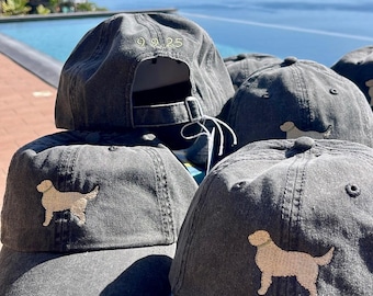 Embroidered Dog Breed Baseball Cap, Pigment Dyed Hat, Adult Fit