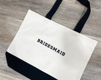 Bridesmaid Embroidered Tote Bag, bridesmaid gift, Bridesmaid Wedding Gift, Bachelorette, Bridal Shower, Wedding Day, Proposal, embroidery