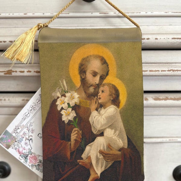 Saint Joseph Blessing Pouches\ Carrier 2 sided