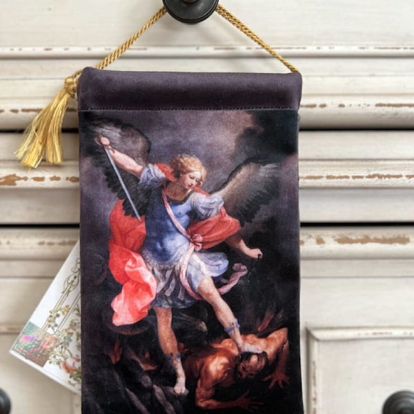 St Michael Archangel BLESSING PROTECTOR Pouch 2 sides