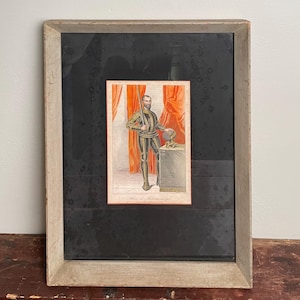 Antique Portrait of Alberic Ier de Montmorency - Constable of Henry I of France Steel Engraving, Masson, 1835