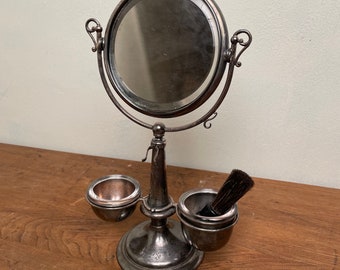 Antique Ornate Wilcox & Co Silver Plate Art Nouveau Shaving Mirror