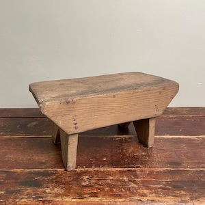 Superb Antique Primitive Wood Step Stool