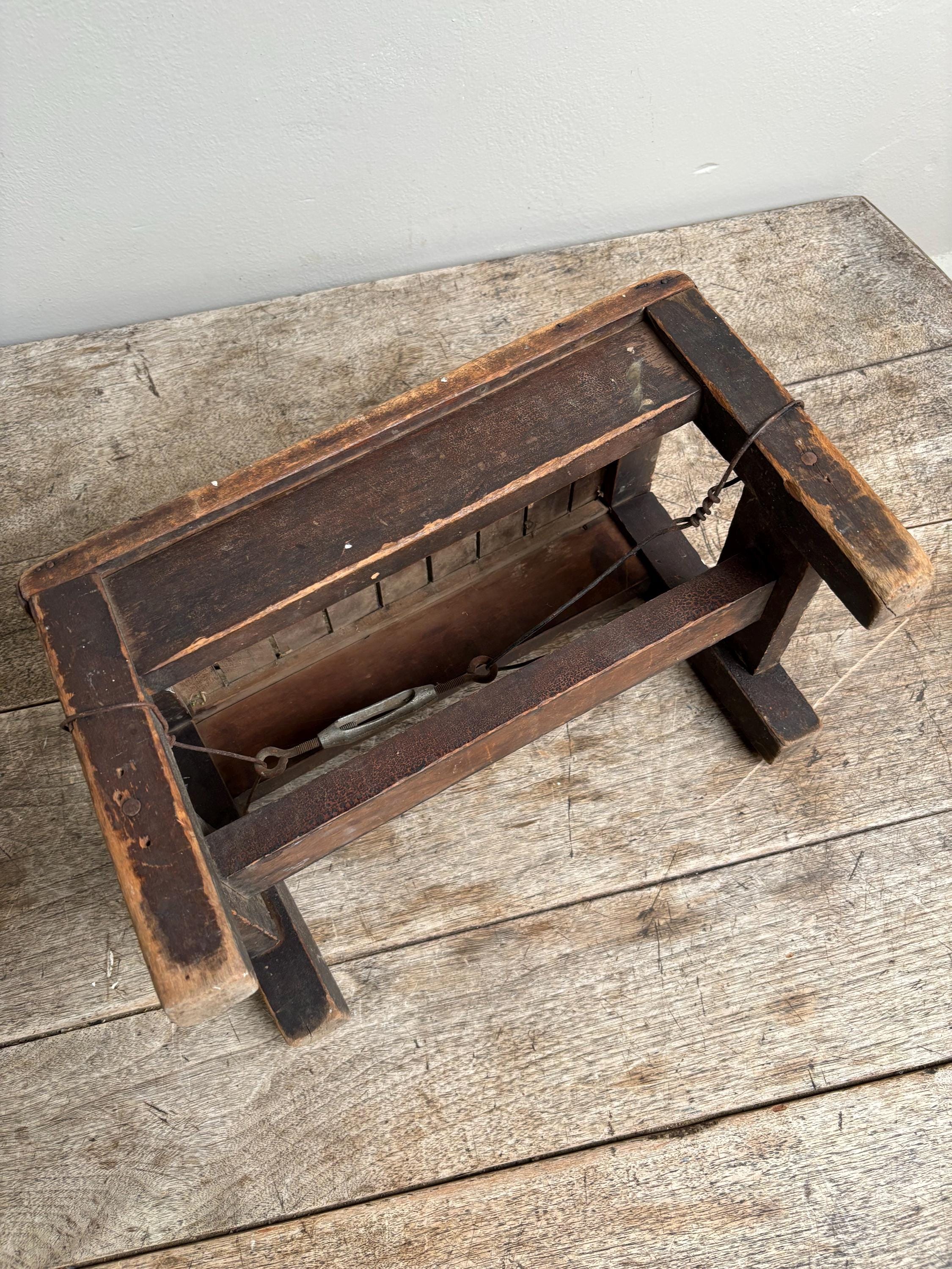 Antique Weathered Slatted Wood Step Stool - Etsy