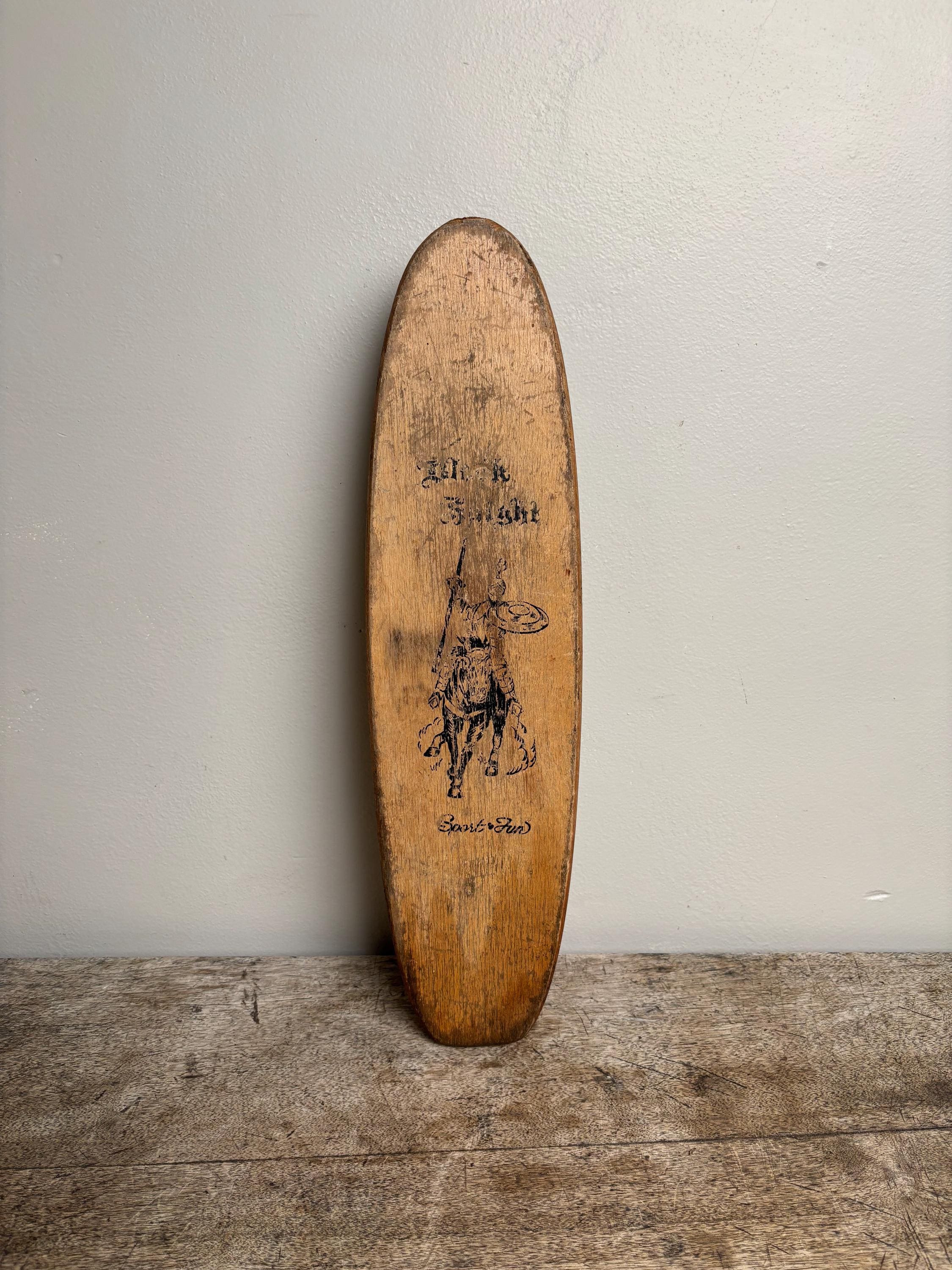 Vintage Fun & Sport the Black Knight Clay Wheeled Skateboard