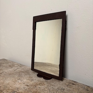 Antique Metal Wall Mounted Folk Art Mirror