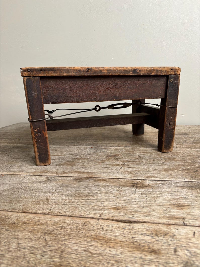 Antique Weathered Slatted Wood Step Stool - Etsy