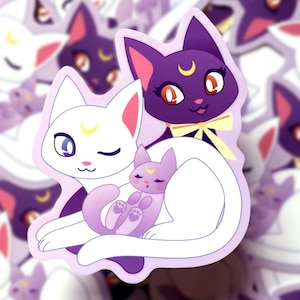 Celestial Kitten Family Vinyl Sticker | Luna, Artemis & Diana | Die-cut decal for journal, planner, gift, laptop