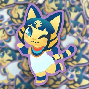 Ankha Vinyl Sticker | AC Villager Inspired | Die-cut decal for journal, planner, gift, laptop