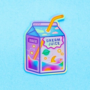 Dream Juice Holographischer Aufkleber - Bunte Aufkleber - Laptop Aufkleber - Journal - Scrapbook - Planer - Handgemacht - Süß und kawaii