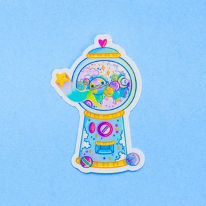 Galaxy Gumball Machine Vinyl Sticker - Colourful Sticker - Laptop Decal - Journal - Scrapbook - Planner - Handmade - Cute and Kawaii