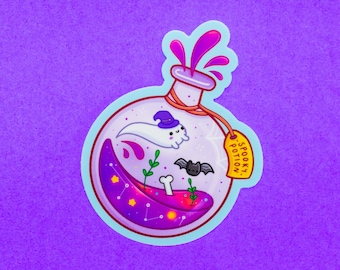 Spooky Potion Vinyl Sticker - Autocollant coloré - Décalcomanie pour ordinateur portable - Journal - Scrapbook - Planificateur - Fait à la main - Mignon et Kawaii - Halloween