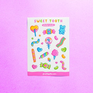 Sweet Tooth Sticker Sheet, Planner Stickers, Cute Stationery, Journal Decals, Laptop stickers, Kawaii Art, Bujo