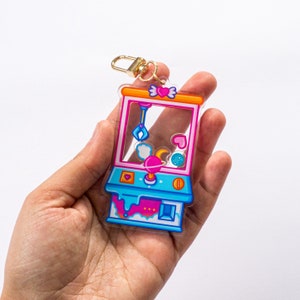 Galaxy Claw Machine Shaker Keychain, Cute Charms, Gamer Keyring, Gamer Gifts, Claw Game Key ring, Claw Machine Charm, Aesthetic Accessories image 4