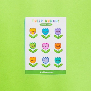 Tulpen Aufkleber Blatt, Planner Aufkleber, niedliches Briefpapier, Journal Aufkleber, Laptop Aufkleber, Kawaii Kunst, Bujo, Blumen Aufkleber, Natur