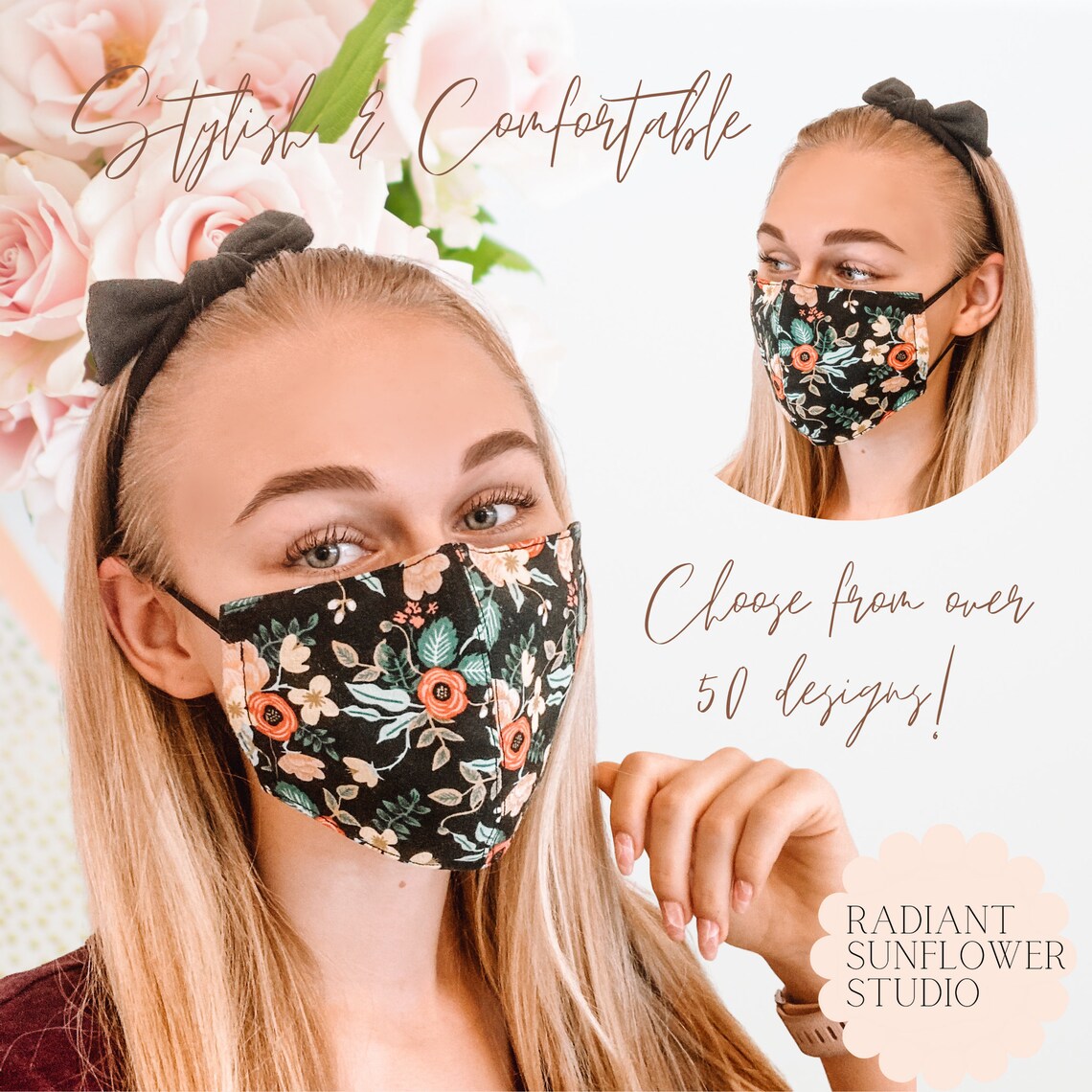 Made to Order Reusable Face Mask Comfortable 3 Layer Cotton Etsy