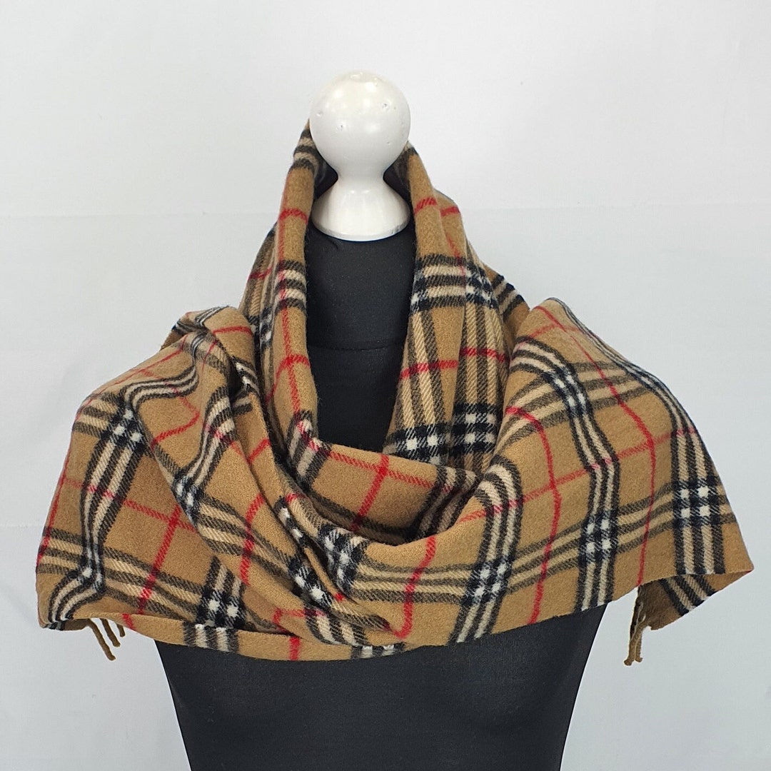 Burberry Scarf 100 Lambswool for Men and Women Beige Etsy