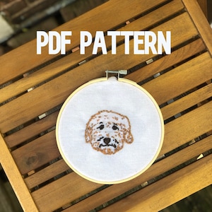 PDF Pattern/ Golden Doodle Embroidery Hoop Art/Easy Digital PDF Download / Instant Download