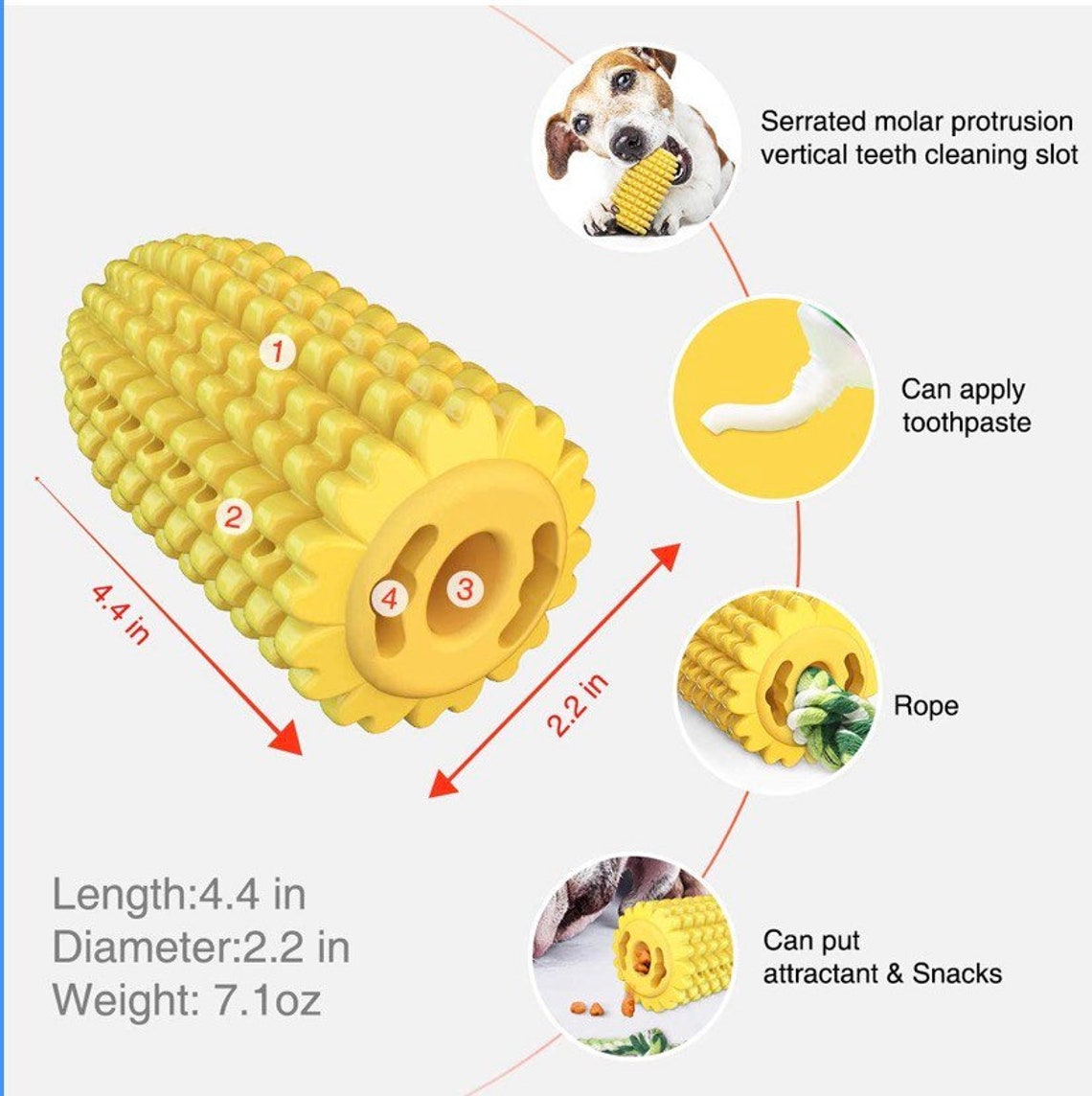Corn on the cob Dog Chew Toys for Aggressive Chewer Teeth Etsy