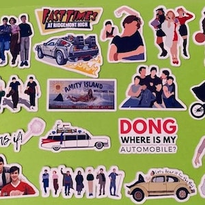 80&#39;s Movies Stickers! All the best movies from the 80&#39;s! Waterproof, Matte vinyl stickers great for a water bottle, laptop, and much more!