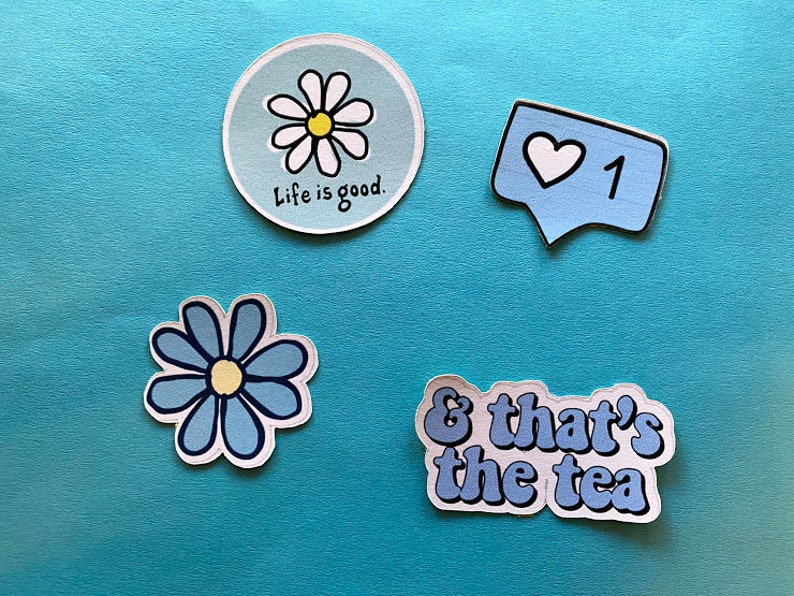 pineapple van turtle Fun BLUE aesthetic vsco stickers girl power popsicle life is good california flower hearts and more!!