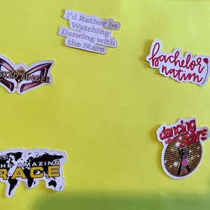 Reality Tv Shows Stickers!! the Amazing Race, Dancing with the Stars, the Bachelor, and the Masked Singer!!