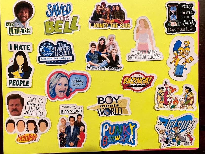 Fun Tv show stickers Old and New vinyl tv show stickers Etsy