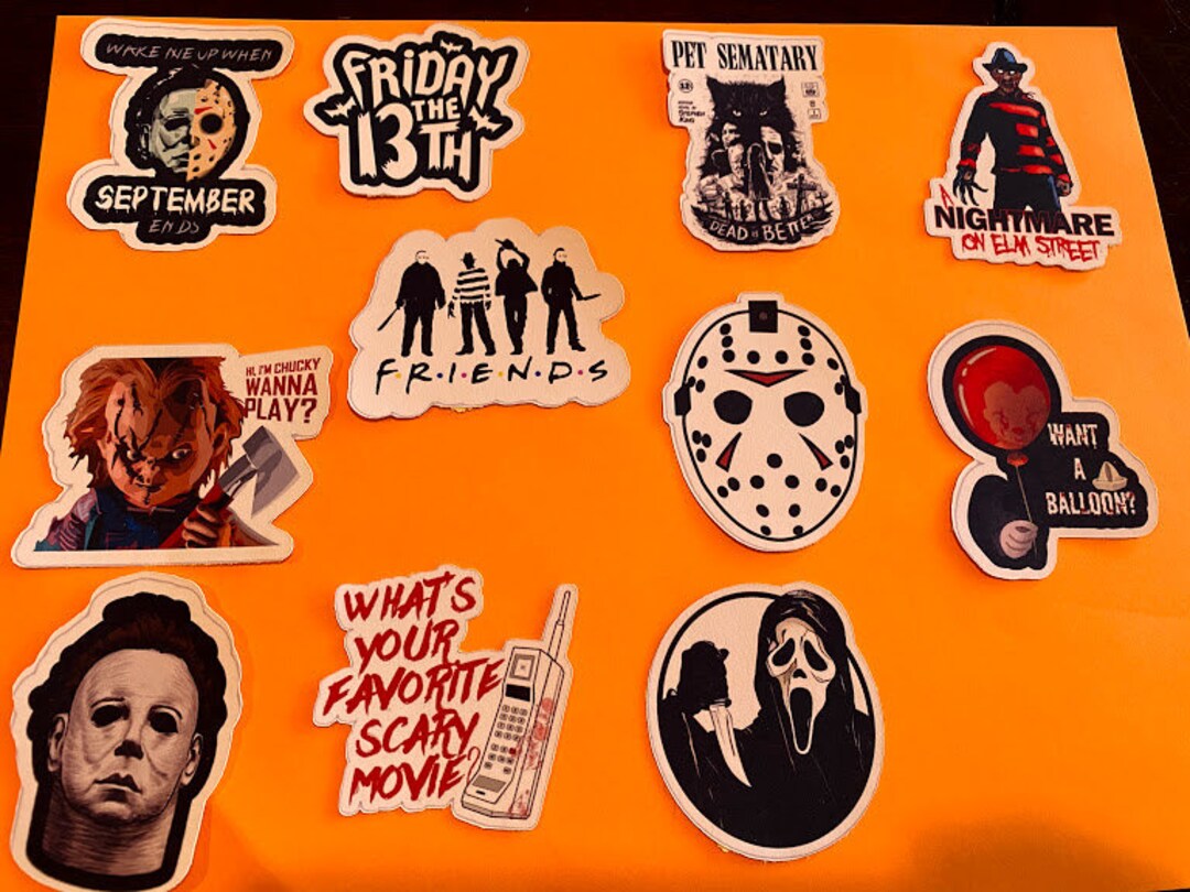Scary Movie Stickers! Great for Halloween and Thriller and Horror Movie ...