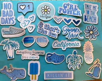 blue aesthetic stickers etsy