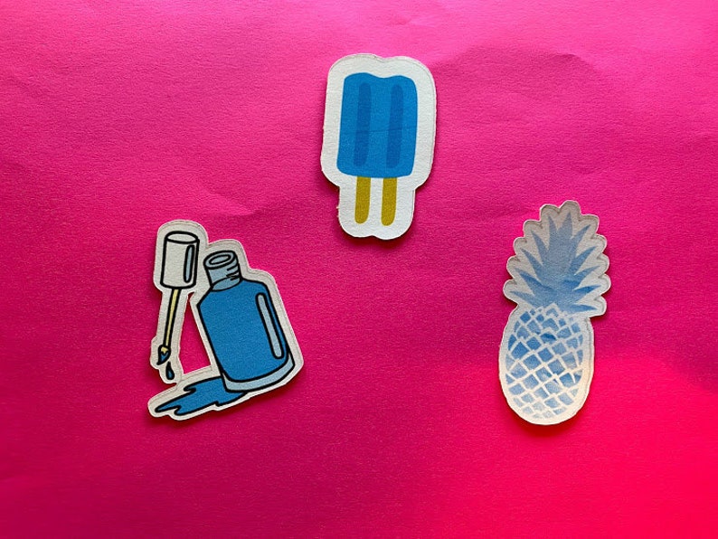 pineapple van turtle Fun BLUE aesthetic vsco stickers girl power popsicle life is good california flower hearts and more!!