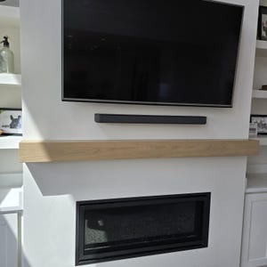6.5&quot; White Oak Mantel 36&quot; to 96&quot; Floating Fireplace Mantle With Mount and Hardware Custom Size and Finishes Always Available 6.5&quot; Square