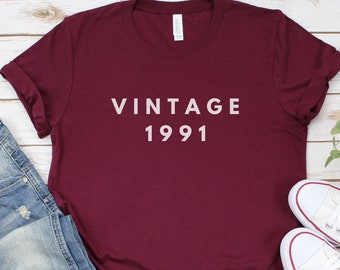 30th Birthday Gift, VINTAGE 1991 Limited Edition, Well Aged Original Parts Birthday Shirt, 30 Years Old, Turning 30 Tshirt, Party Tee Shirt