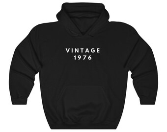 Hoodie Vintage 1976 Men 44th Birthday Women Gift for Him Gifts for Her Funny Sweatshirt Sarcastic Hoodies with Sayings Wife Hoody Husband